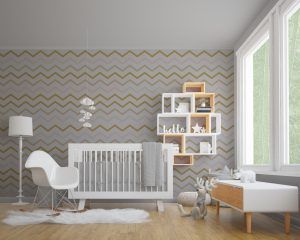 Golden Chevron Nursery Decor