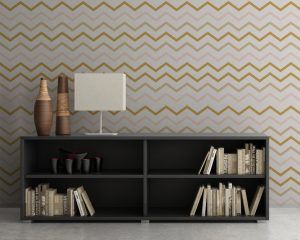 Golden Chevron Wall Mural