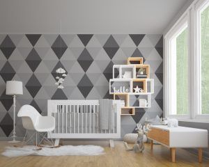 Greyscale Triangles Nursery Decor
