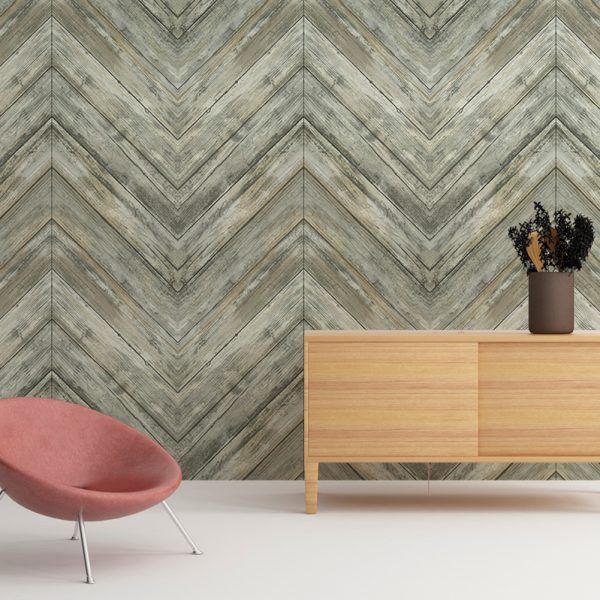 Herringbone Wood Removable Wallpaper
