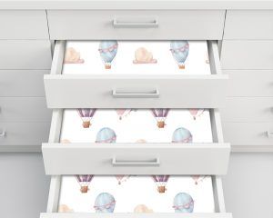 Hot Air Balloons Watercolor Inside Drawer
