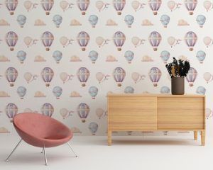 Hot Air Balloons Watercolor Removable Wallpaper