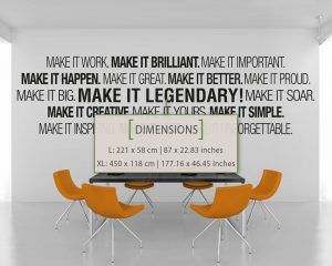 Make It Legendary Wall Decal Dimensions