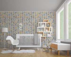 Mid Century Leaves Nursery Decor