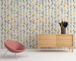 Mid Century Leaves Removable Wallpaper