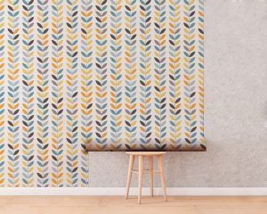 Mid Century Leaves Wallpaper Roll