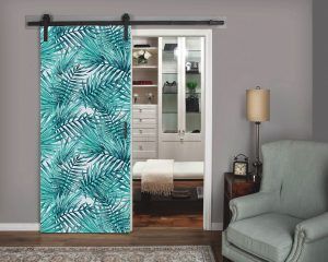 Palm Leaves Watercolor Closet Door