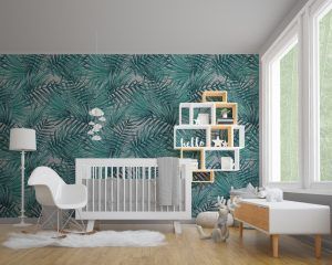 Palm Leaves Watercolor Nursery Decor