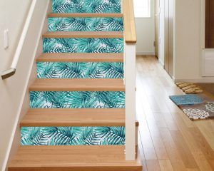 Palm Leaves Watercolor Staircase