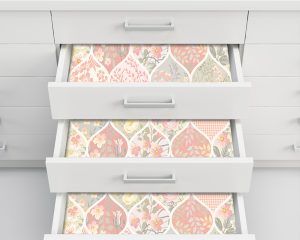 Pink Trellis Patchwork Inside Drawer