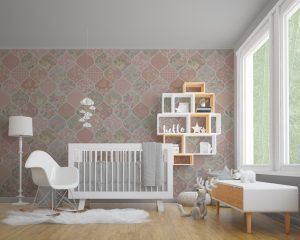 Pink Trellis Patchwork Nursery Decor