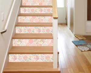 Pink Trellis Patchwork Staircase