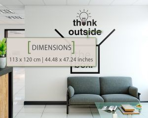 Think Outside The Box Wall Decal Dimensions