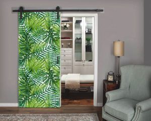 Tropical Leaves Closet Door