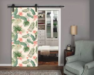 Watercolor Leaves Closet Door