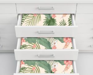 Watercolor Leaves Inside Drawer