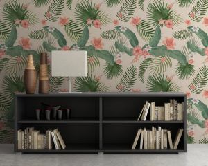 Watercolor Leaves Wall Mural