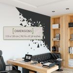 Abstract Fragmented Wall Decal - Dimensions