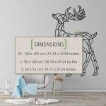 Deer Geometric Wall Decal - Dimensions