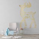 Deer Geometric Wall Decal - Gold Foil