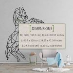 Horse Geometric Wall Decal - Dimensions
