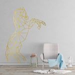 Horse Geometric Wall Decal - Gold Foil