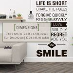 Life is Short Wall Decal Dimensions