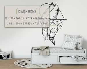 Mountains & Waterfall Wall Decal - Dimensions