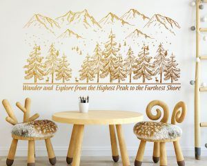 Woodland Wall Decor Gold Foil