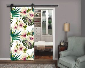 Botanical Watercolor Closet Door