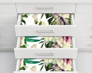 Botanical Watercolor Inside Drawer