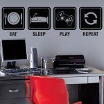 Eat Sleep Play Repeat Wall Sticker