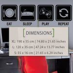 Eat Sleep Play Repeat Wall Sticker - Dimensions