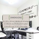 Gamers Don´t Die Wall Sticker - Dimensions