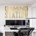 Gaming Station Wall Sticker - Gold Foil