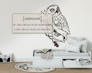 Magic Owl Wall Sticker - Dimensions