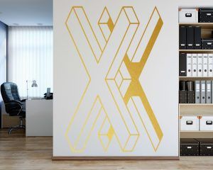Optical Illusion I Wall Sticker - Gold Foil