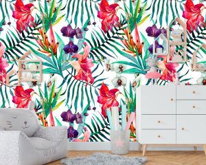 Orchids Nursery Wallpaper Decor