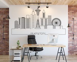 Skyline of Seattle City Wall Decal