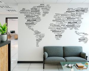 Welcome World Map Wall Sticker