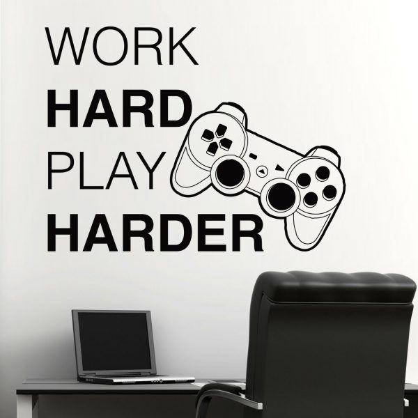 Work Hard Play Harder Wall Decal
