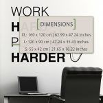 Work Hard Play Harder Wall Decal - Dimensions