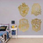 Hogwarts Teams Symbols Wall Decal - Gold Foil