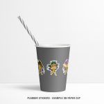 Pack Saint Seiya Mockup Stickers Paper Cup