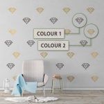 Diamond Geometric Art Wall Sticker - Colour
