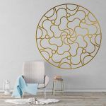 Minimalist Mandala Wall Art Sticker - Gold Foil