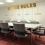Office Rules Wall Decal - Gold Foil