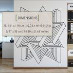 Triangles Illusion Wall Sticker - Dimensions