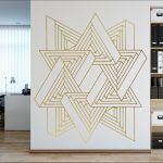 Triangles Illusion Wall Sticker - Gold Foil