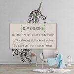Unicorn Geometric Wall Sticker - Dimensions